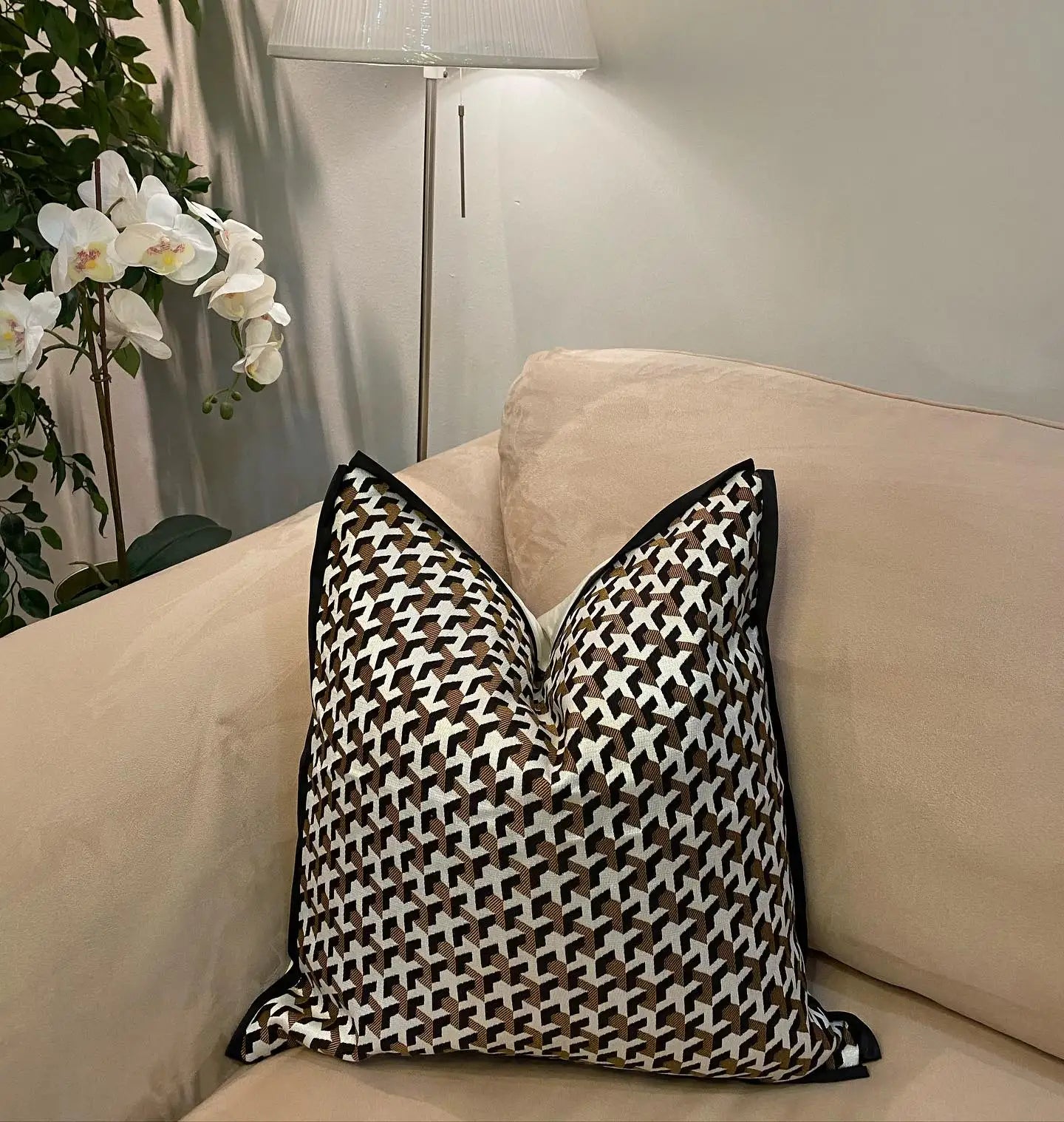 Brown Gold Cushion Cover