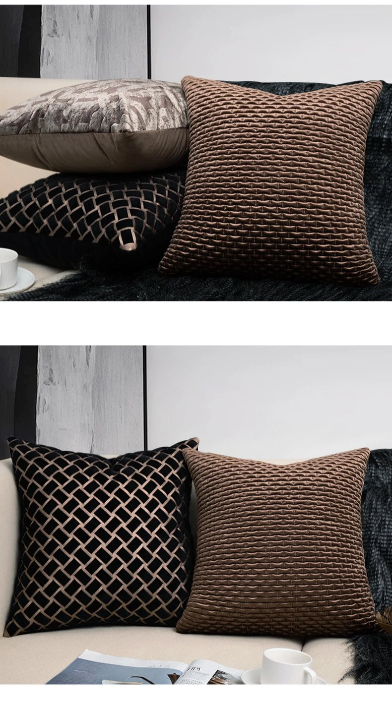 Gold Brown  Luxury Pillow Cover