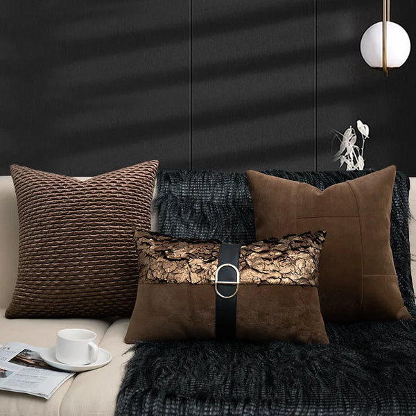 Gold Brown  Luxury Pillow Cover
