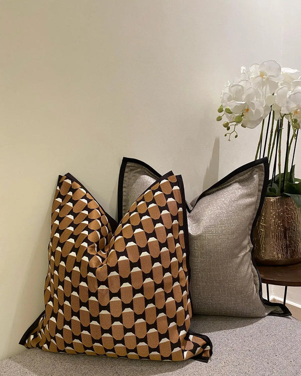Brown Gold Cushion Cover
